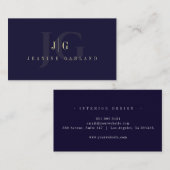 Carte De Visite Élégant Professionnel Simple Monogramme Minimalist (Devant / Derrière)