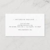 Carte De Visite Élégant Professionnel Simple Monogramme Minimalist (Dos)