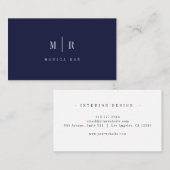 Carte De Visite Élégant Professionnel Simple Monogramme Minimalist (Devant / Derrière)