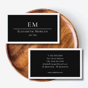 Carte De Visite Élégant Professionnel Simple Monogramme Minimalist