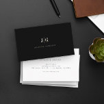 Carte De Visite Élégant professionnel simple Monogramme minimalist<br><div class="desc">Carte de visite moderne élégant avec votre monogramme sur le devant dans une mise en page de typographie haut de gamme. Personnalisation professionnelle et simple. Voici l'ivoire et le noir.</div>