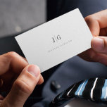 Carte De Visite Élégant professionnel simple Monogramme minimalist<br><div class="desc">Carte de visite moderne élégant avec votre monogramme sur le devant dans une mise en page de typographie haut de gamme. Personnalisation professionnelle et simple.</div>
