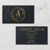 Carte De Visite Élégant Professionnel Simple Monogramme Minimalist (Devant / Derrière)