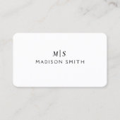 Carte De Visite Élégant Professionnel Simple Monogramme Minimalist (Devant)