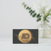 Carte De Visite Élégant Professionnel Simple Monogramme Minimalist (Debout devant)