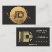 Carte De Visite Élégant Professionnel Simple Monogramme Minimalist (Devant / Derrière)