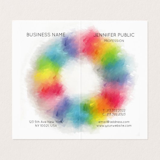 Carte De Visite Élégant professionnel simple Monogramme moderne pl (Intérieur déplié)