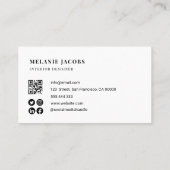 Carte De Visite élégant professionnel simple noir (Dos)