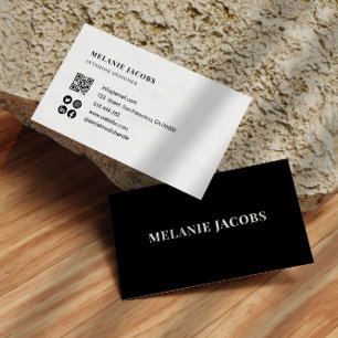 Carte De Visite élégant professionnel simple noir