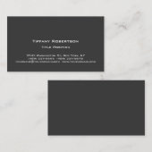 Carte De Visite Élégant professionnel tendance gris foncé (Devant / Derrière)
