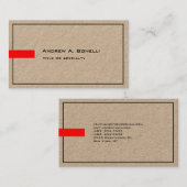 Carte De Visite Élégant professionnel tendance moderne Kraft haut  (Devant / Derrière)