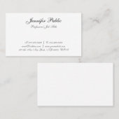 Carte De Visite Élégant professionnel texte manuscrit moderne (Devant / Derrière)