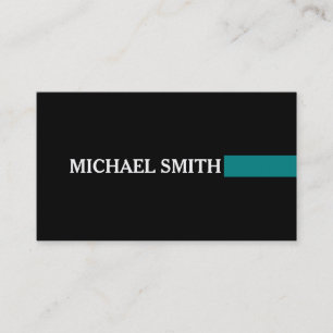 Carte De Visite Élégant professionnel Turquoise moderne Noir clair