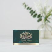 Carte De Visite Élégant Professionnel Vert Lotus (Debout devant)
