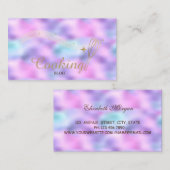 Carte De Visite Élégant professionnel, Whisk, Holographique Cuisin (Devant / Derrière)