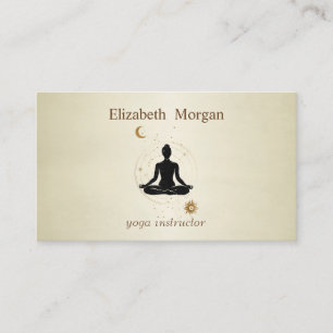 Carte De Visite Elégant professionnel Yoga Girl Moon Sun