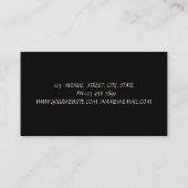 Carte De Visite Élégant Proffesional Élégant -Noir (Dos)