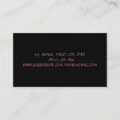 Carte De Visite Élégant Proffesional Stylish - Glittery Lip (Dos)