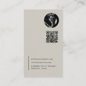 Carte De Visite Élégant profil de script photo Sage vert (Dos)