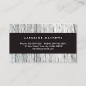 Carte De Visite Élégant profil personnel moderne du grain de bois (Dos)