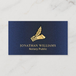 Carte De Visite Élégant public de Notaire de la Marine et de l'Or