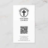 Carte De Visite Élégant Purple Christian Pastor Cross & QR Code (Dos)