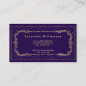 Carte De Visite Elégant Purple Gold Personnalisable (Dos)