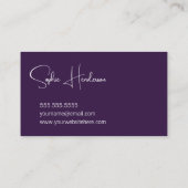 Carte De Visite Élégant Purple Starry Author Networking (Dos)