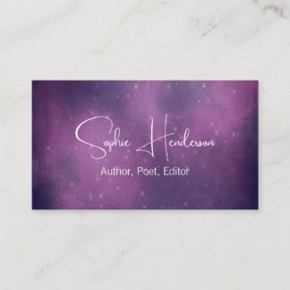 Carte De Visite Élégant Purple Starry Author Networking