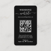 Carte De Visite Elegant QR Code Photo Mariage Site Web (Devant)