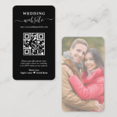 Carte De Visite Elegant QR Code Photo Mariage Site Web (Devant / Derrière)