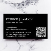 Carte De Visite Élégant QR Code professionnel noir