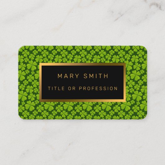 Carte De Visite Élégant quatre feuilles de trèfle floral (Devant)