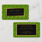 Carte De Visite Élégant quatre feuilles de trèfle floral (Devant / Derrière)