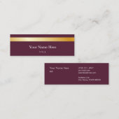 Carte de visite élégant rayé d'or moderne mini (Devant / Derrière)