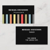 Carte De Visite Élégant, rayures, motif rayé (Devant / Derrière)