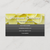 Carte De Visite Élégant rayures noires fleuriste dahlia jaune fleu (Dos)