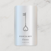 Carte De Visite Élégant Realtor Moderne Immobilier Argent (Devant)