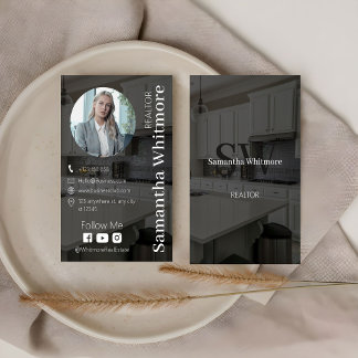 Carte De Visite Élégant Realtor Photo Professional Immobilier