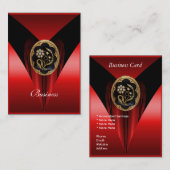 Carte de visite Elegant Red Black Gold Jewel (Devant / Derrière)