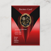 Carte de visite Elegant Red Black Gold Jewel (Dos)
