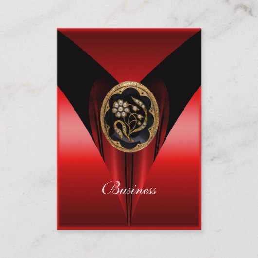 Carte de visite Elegant Red Black Gold Jewel (Devant)