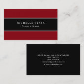 Carte De Visite Élégant Red Black Stripes professionnel (Devant / Derrière)