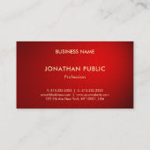 Carte De Visite Élégant Red Damask Gold Text Modèle professionnel (Dos)