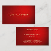 Carte De Visite Élégant Red Damask Gold Text Modèle professionnel (Devant / Derrière)