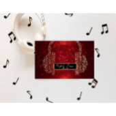 Carte De Visite Elegant Red Parties scintillant Bokeh, Notes de mu