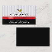 Carte de visite élégant Red Ribbon Hummingbird (Devant / Derrière)