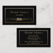 Carte De Visite Élégant responsable des ventes au détail des Roses (Devant / Derrière)