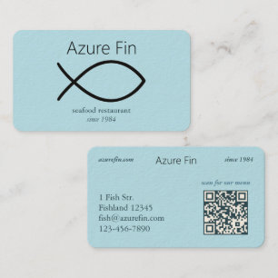 Carte De Visite Elégant restaurant de fruits de mer Logo de pois