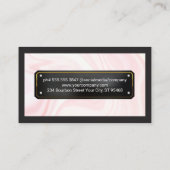 Carte De Visite Élégant revêtement rose | Plaque d'or noire (Dos)